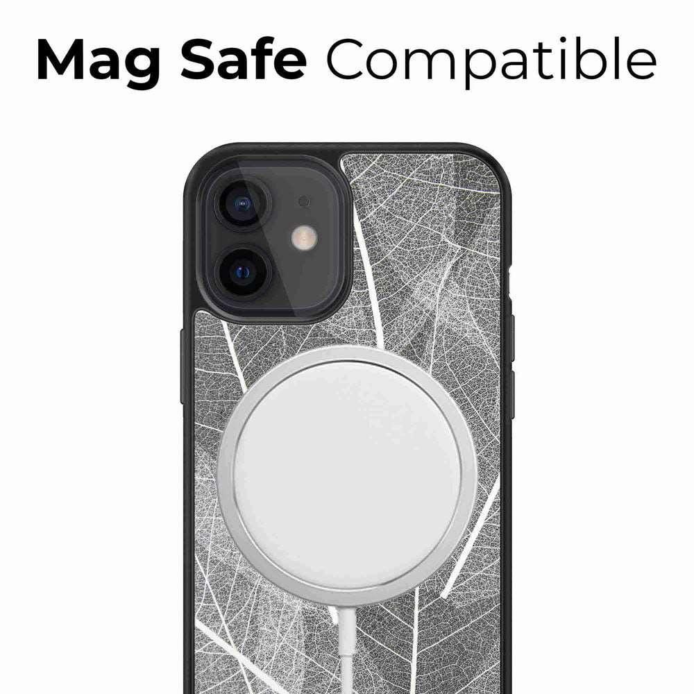 Genuine Skeleton Leaves Print Shockproof Protective Gray Phone Case - Lovez Aqua© - 