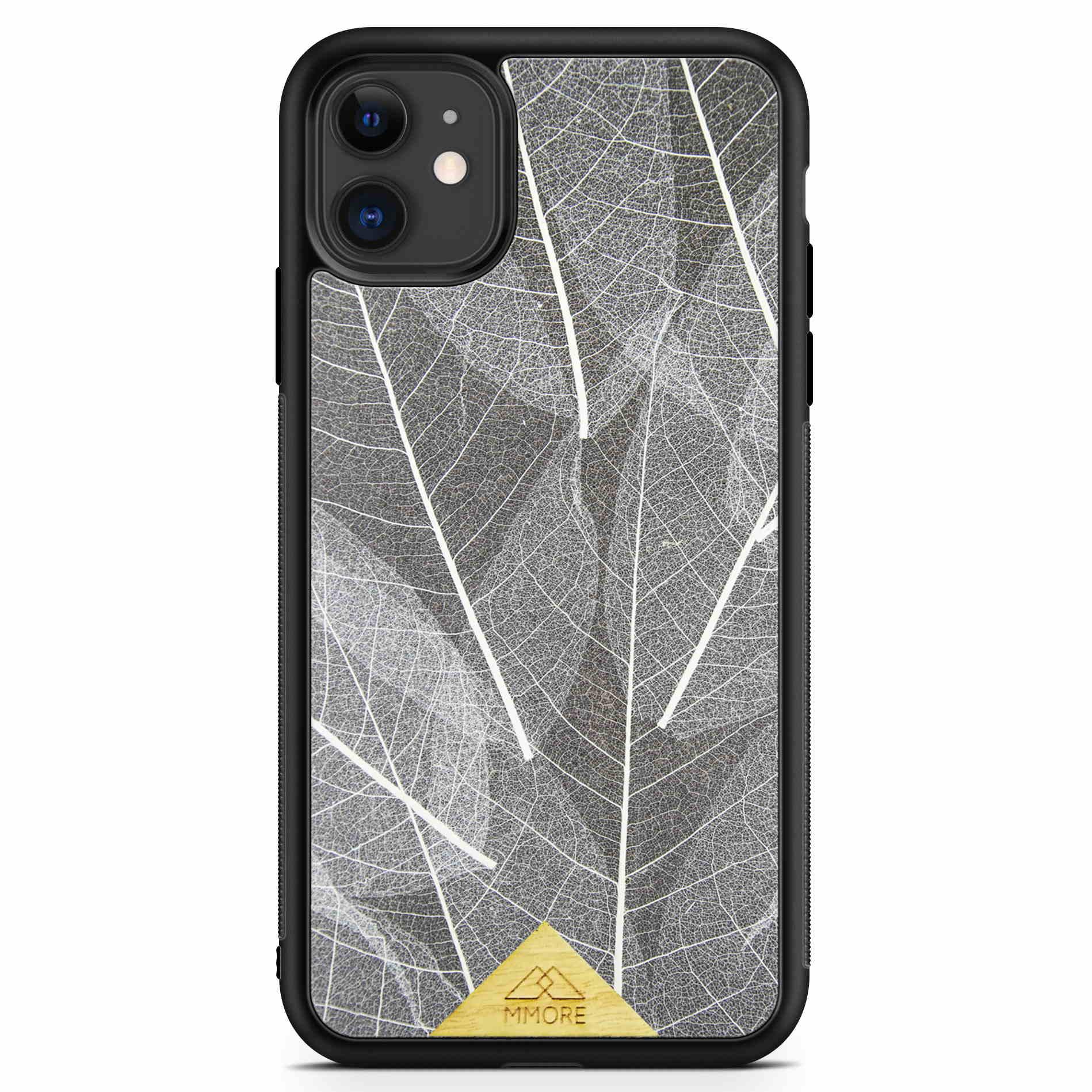 Genuine Skeleton Leaves Print Shockproof Protective Gray Phone Case - Lovez Aqua© - 