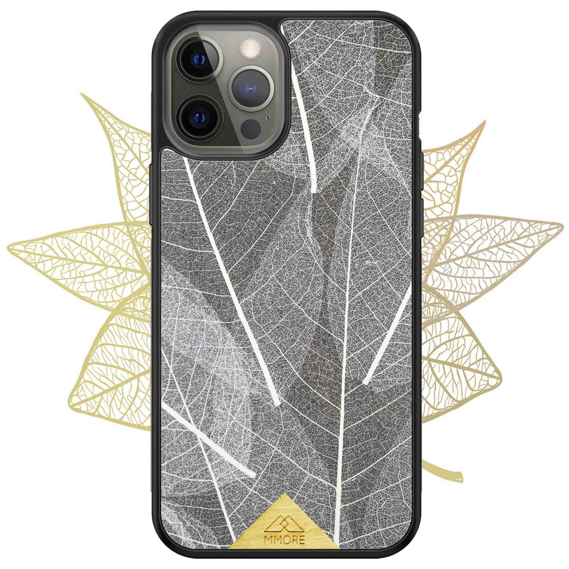 Genuine Skeleton Leaves Print Shockproof Protective Gray Phone Case - Lovez Aqua© - 