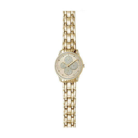 Gold-Tone Women’s Watch with Crystal Accents and Link Bracelet - Lovez Aqua© - 