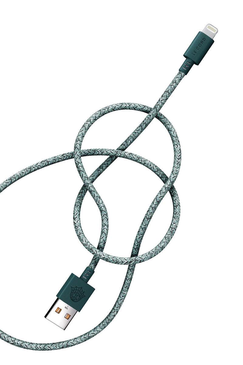 Green iPhone USB A to Lightning Cable (2 Meters) - Lovez Aqua© - 