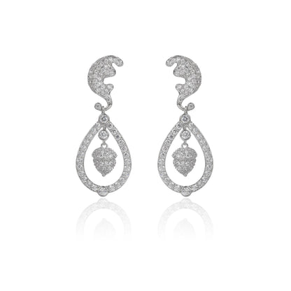 Cubic Zircon Princess of Wales Kate Middleton Oak Leaf & Acorn Wedding Earrings - 80d3e6-0e.myshopify.com - -  