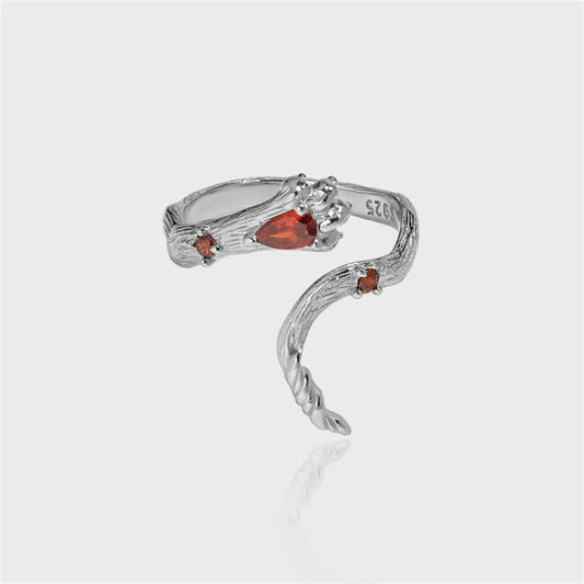 S925 Sterling Silver Harry Potter Gryffindor Lion Paw Ring with Red Zircon - 80d3e6-0e.myshopify.com - -  