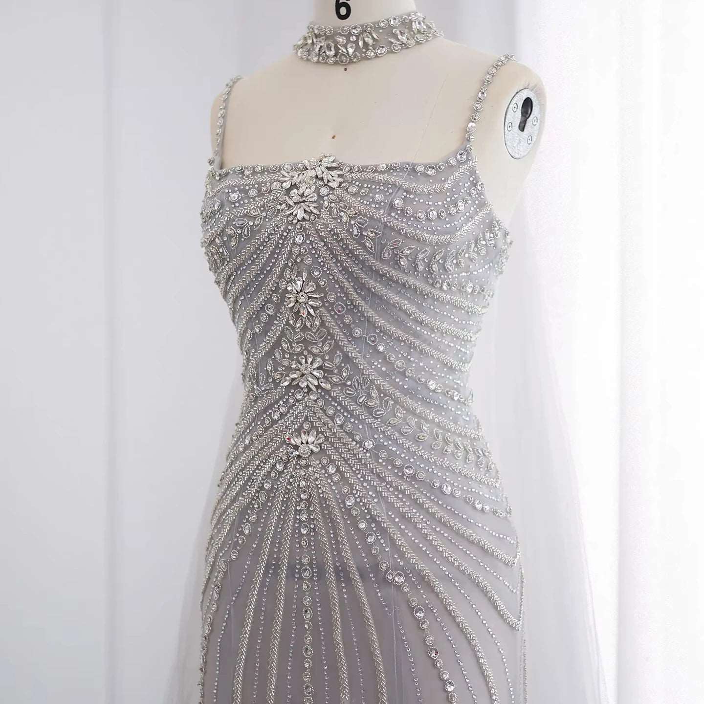 Navy, Pink or Silver Mermaid Women's Evening Gown with Rhinestone Choker Cape - 80d3e6-0e.myshopify.com - -  