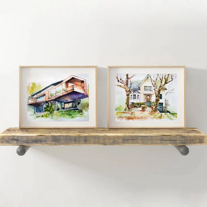 Twilight Saga Cullen Family Residence & Bella Swan's House Watercolor Art Print - 80d3e6-0e.myshopify.com - -  