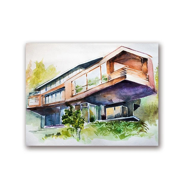 Twilight Saga Cullen Family Residence & Bella Swan's House Watercolor Art Print - 80d3e6-0e.myshopify.com - Cullen Family House / 13x18 cm No Frame -  Cullen Family House