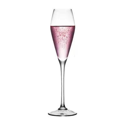 Handblown Modern Gold Trim Champagne Flute Glasses (170-330ml) - Lovez Aqua© - 