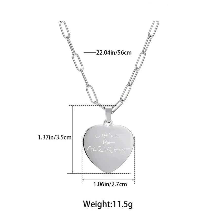 Harry Styles "We'll Be Alright" Fine Line Stainless Steel Pendant Necklace - Lovez Aqua© - 