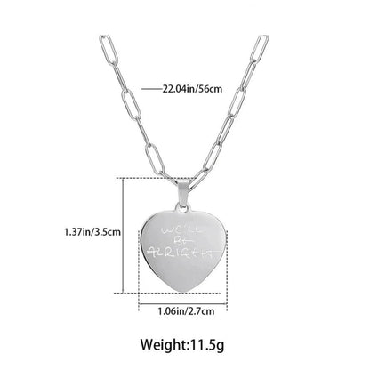 Harry Styles "We'll Be Alright" Fine Line Stainless Steel Pendant Necklace - Lovez Aqua© - 