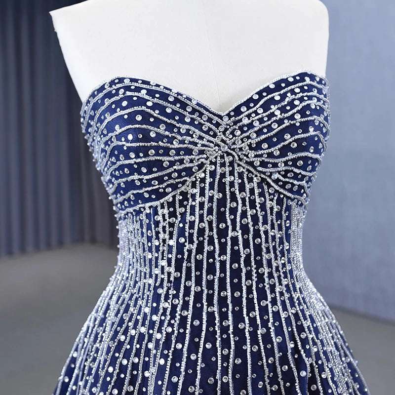 Feyre Archeron ACOTAR Dark Blue A-Line Rhinestone Beaded Evening Gown - 80d3e6-0e.myshopify.com - -  