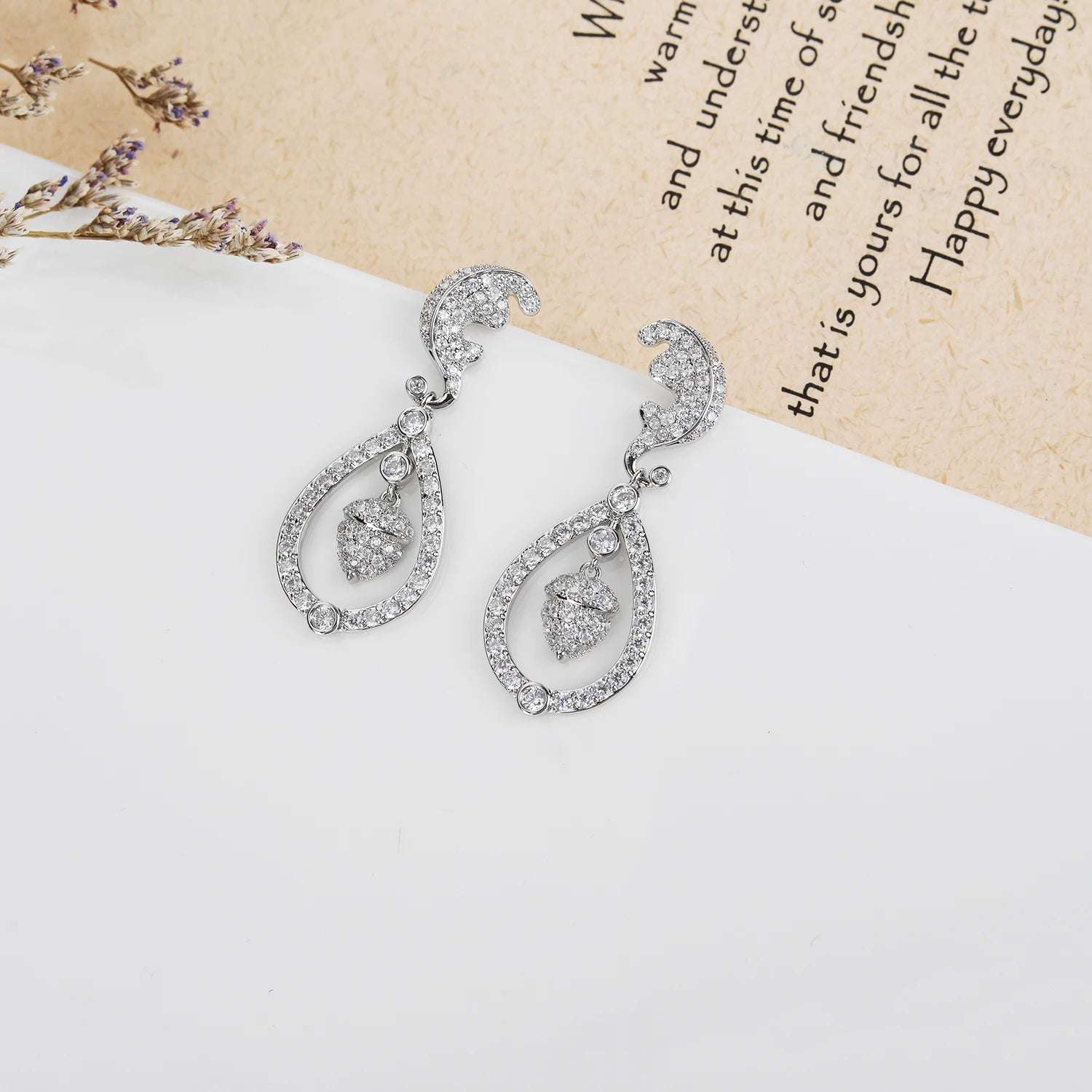 Cubic Zircon Princess of Wales Kate Middleton Oak Leaf & Acorn Wedding Earrings - 80d3e6-0e.myshopify.com - -  