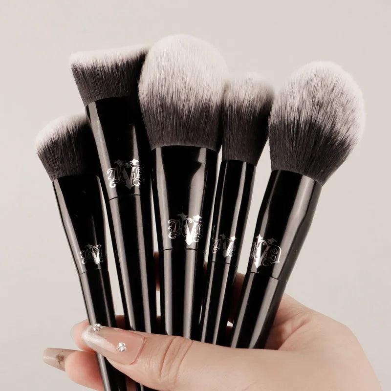 Kat Von D Luxury Makeup Foundation Blush & Highlighter Brush Set - Lovez Aqua© - 