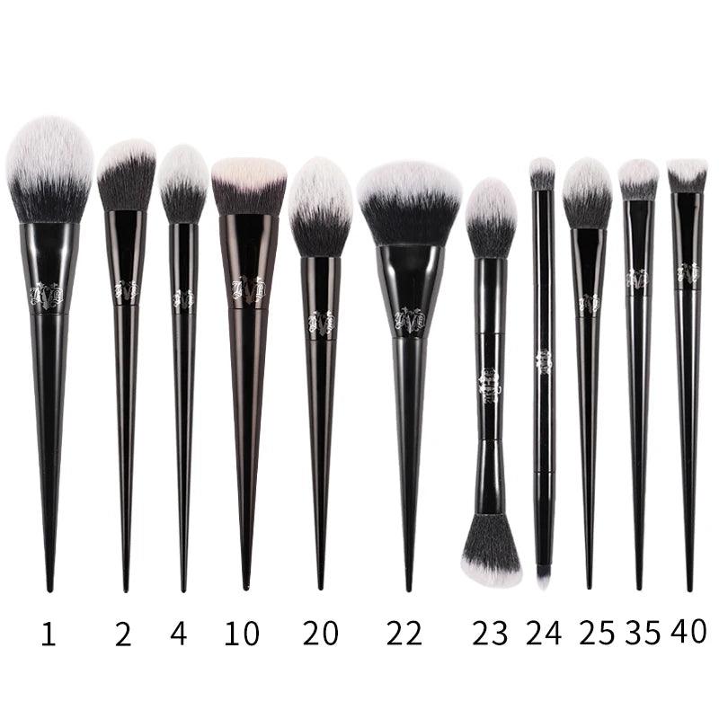 Kat Von D Luxury Makeup Foundation Blush & Highlighter Brush Set - Lovez Aqua© - 