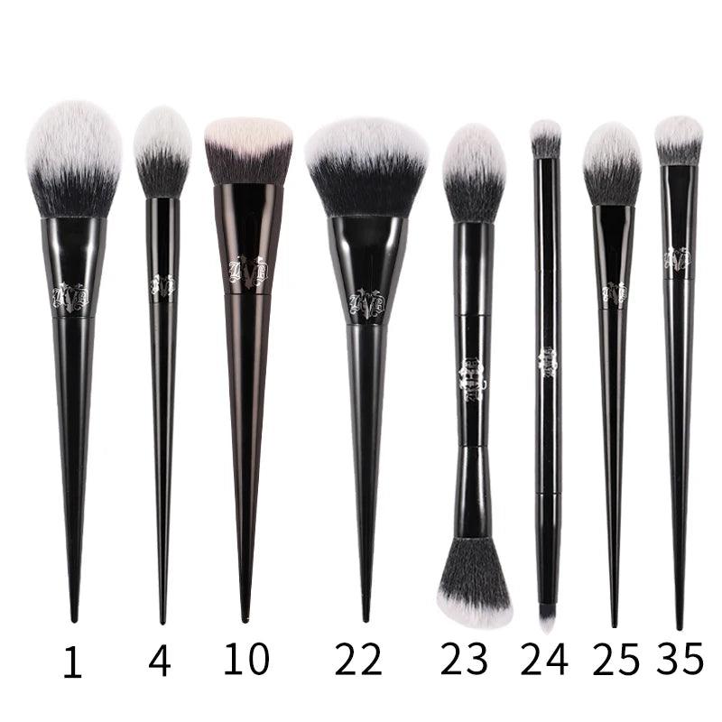 Kat Von D Luxury Makeup Foundation Blush & Highlighter Brush Set - Lovez Aqua© - 