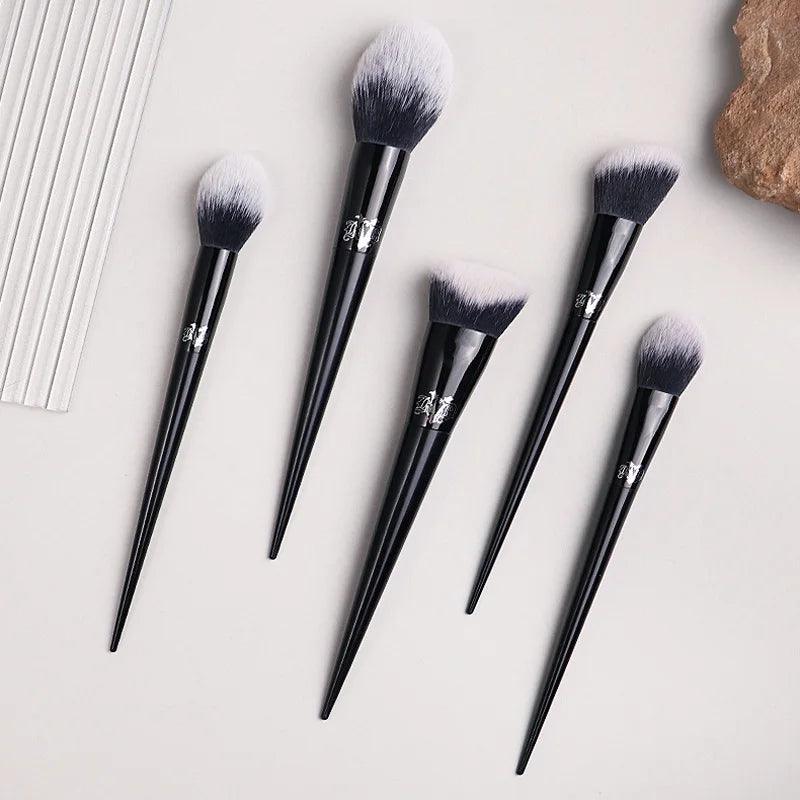 Kat Von D Luxury Makeup Foundation Blush & Highlighter Brush Set - Lovez Aqua© - 