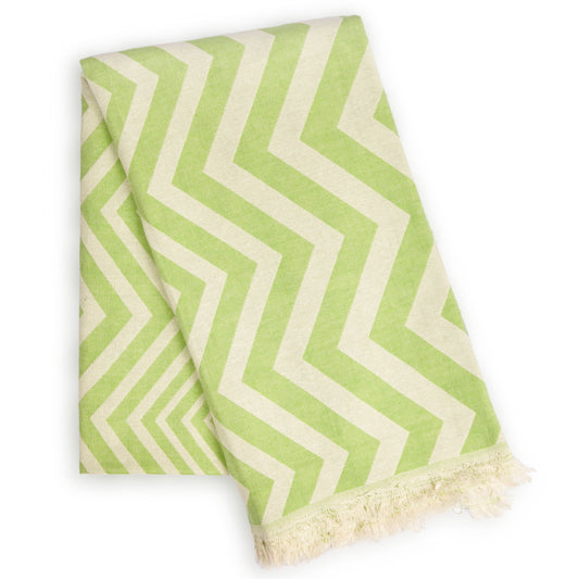 Lime Green & White Chevron Towel Blanket - Lovez Aqua© - 