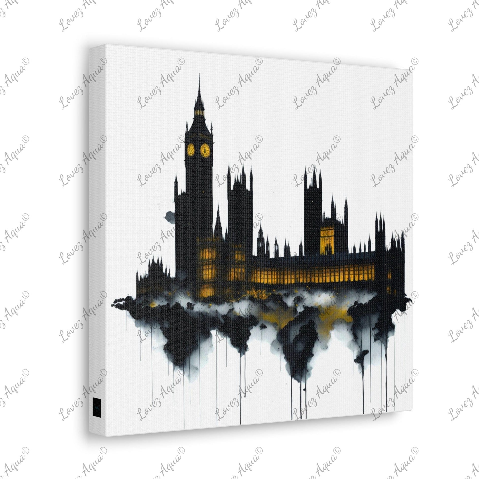 London Ben Big & Houses of Parliament Watercolor Painting Art Print - Lovez Aqua© - Lovez Aqua© - Art & Wall Decor, Canvas, Fall Picks, Hanging Hardware, Home & Living, Indoor, Top Spring Products, Valentine's Day promotion