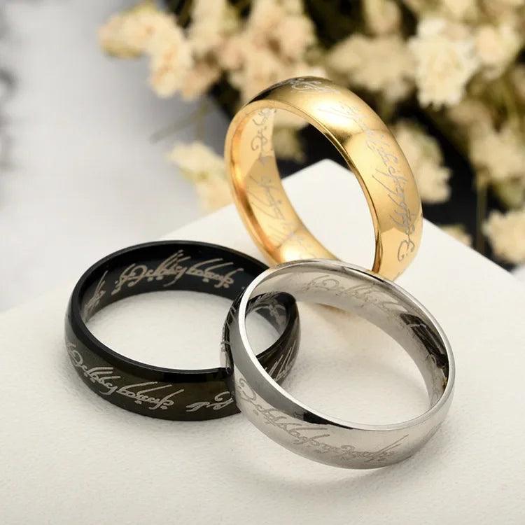 Lord of the Rings Engraved Stainless Steel The One Ring - Lovez Aqua© - rings