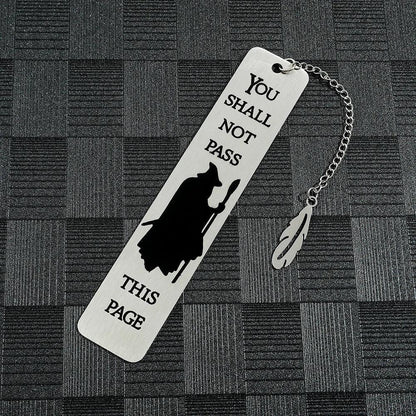 Lord of the Rings Gandalf "You Shall Not Pass" Stainless Steel Bookmark - Lovez Aqua© - Gandalf the gray, grey