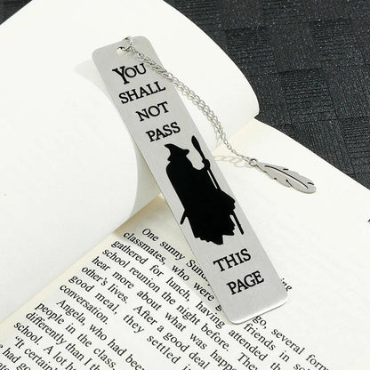 Lord of the Rings Gandalf "You Shall Not Pass" Stainless Steel Bookmark - Lovez Aqua© - Gandalf the gray, grey