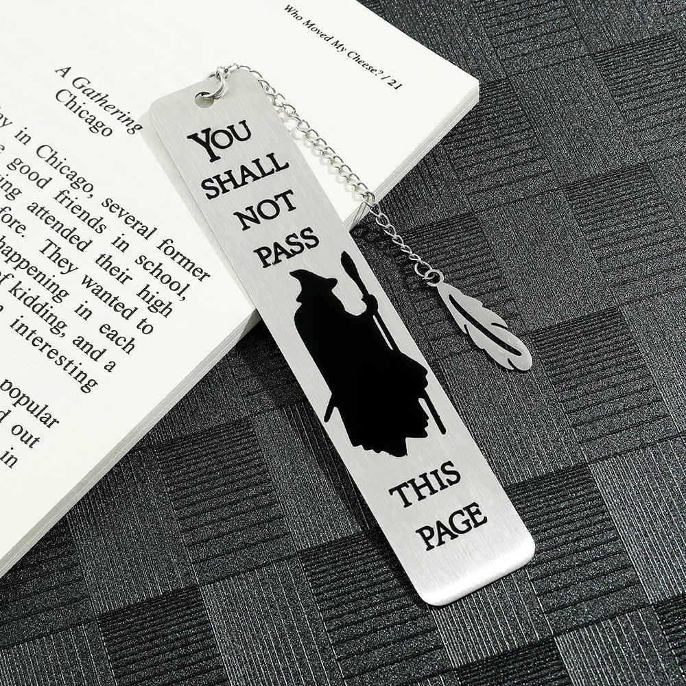 Lord of the Rings Gandalf "You Shall Not Pass" Stainless Steel Bookmark - Lovez Aqua© - Gandalf the gray, grey