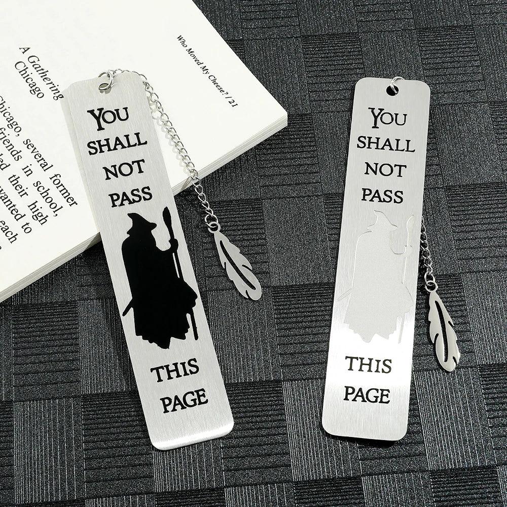 Lord of the Rings Gandalf "You Shall Not Pass" Stainless Steel Bookmark - Lovez Aqua© - Gandalf the gray, grey