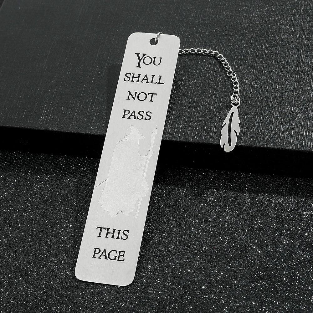 Lord of the Rings Gandalf "You Shall Not Pass" Stainless Steel Bookmark - Lovez Aqua© - Gandalf the gray, grey