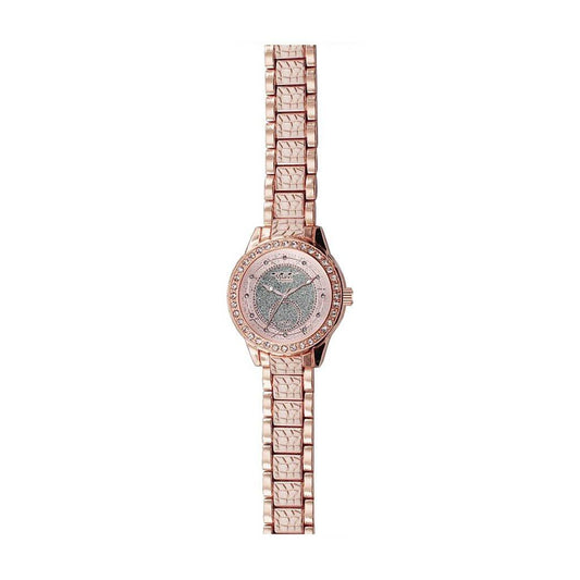 Luxury Rose Gold-Tone Women’s Watch with Crystal Accents and Silver Dial - Lovez Aqua© - 