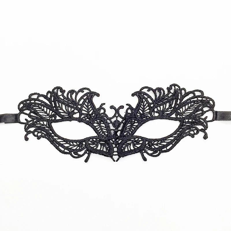 Luxury Women's Black Intricate Lace Venetian Masquerade Ball Mask - Lovez Aqua© - 