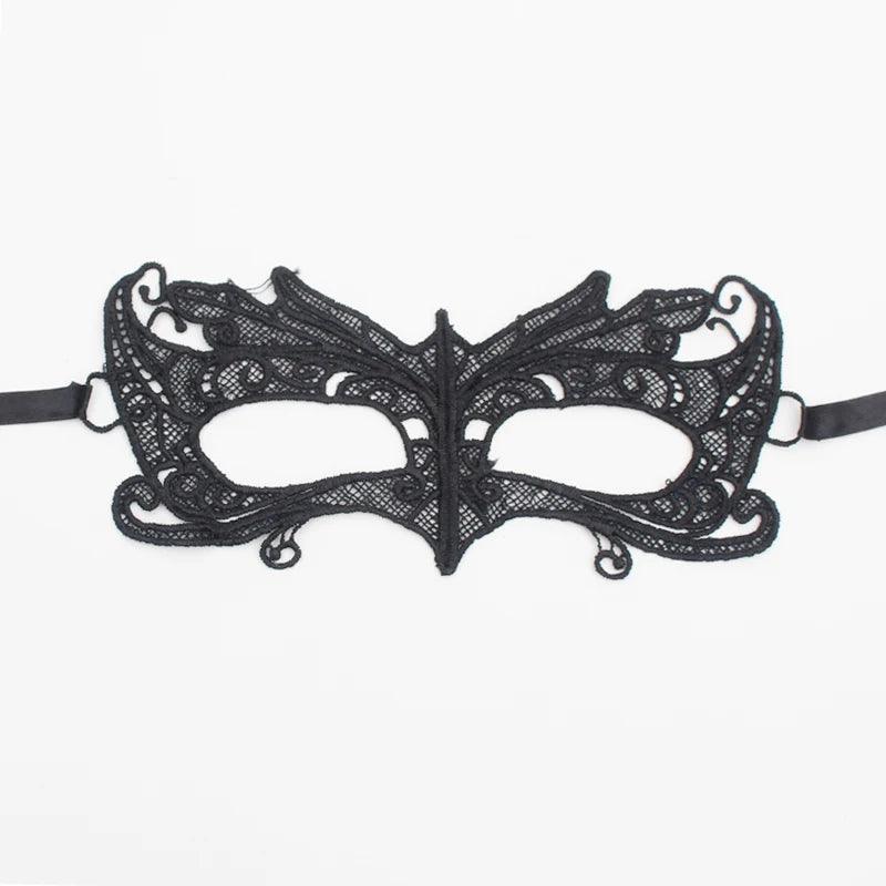 Luxury Women's Black Intricate Lace Venetian Masquerade Ball Mask - Lovez Aqua© - 