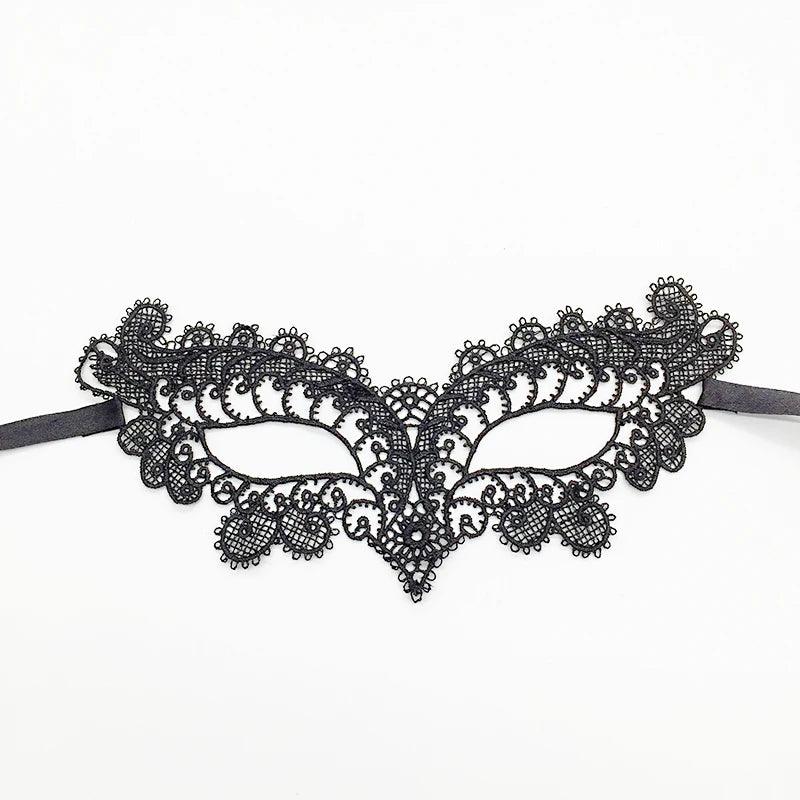 Luxury Women's Black Intricate Lace Venetian Masquerade Ball Mask - Lovez Aqua© - 