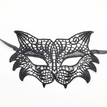 Luxury Women's Black Intricate Lace Venetian Masquerade Ball Mask - Lovez Aqua© - 