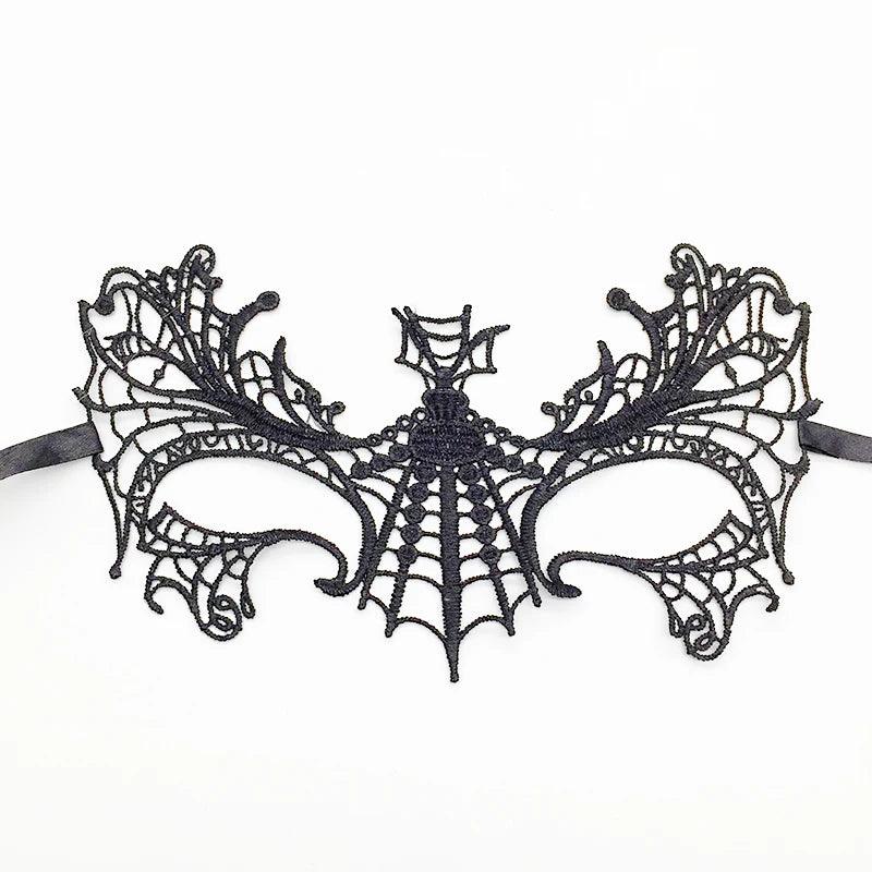 Luxury Women's Black Intricate Lace Venetian Masquerade Ball Mask - Lovez Aqua© - 