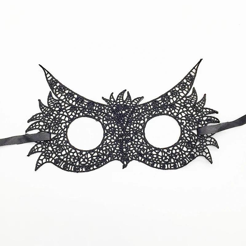 Luxury Women's Black Intricate Lace Venetian Masquerade Ball Mask - Lovez Aqua© - 