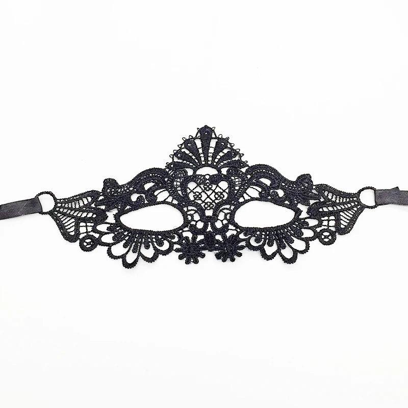 Luxury Women's Black Intricate Lace Venetian Masquerade Ball Mask - Lovez Aqua© - 