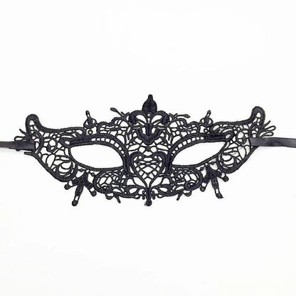 Luxury Women's Black Intricate Lace Venetian Masquerade Ball Mask - Lovez Aqua© - 