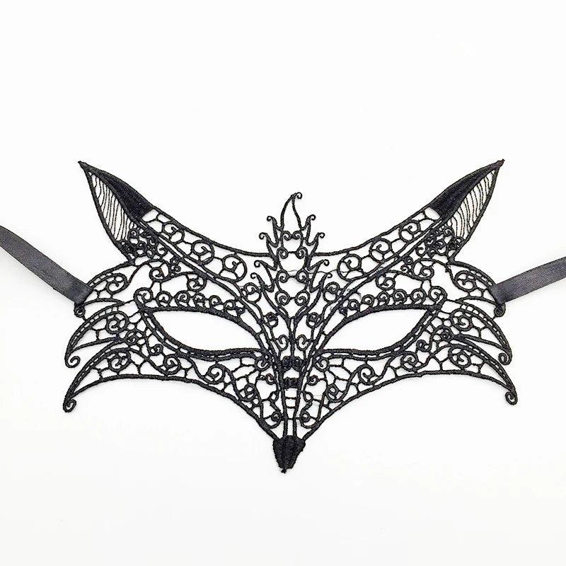 Luxury Women's Black Intricate Lace Venetian Masquerade Ball Mask - Lovez Aqua© - 