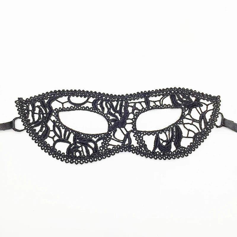 Luxury Women's Black Intricate Lace Venetian Masquerade Ball Mask - Lovez Aqua© - 