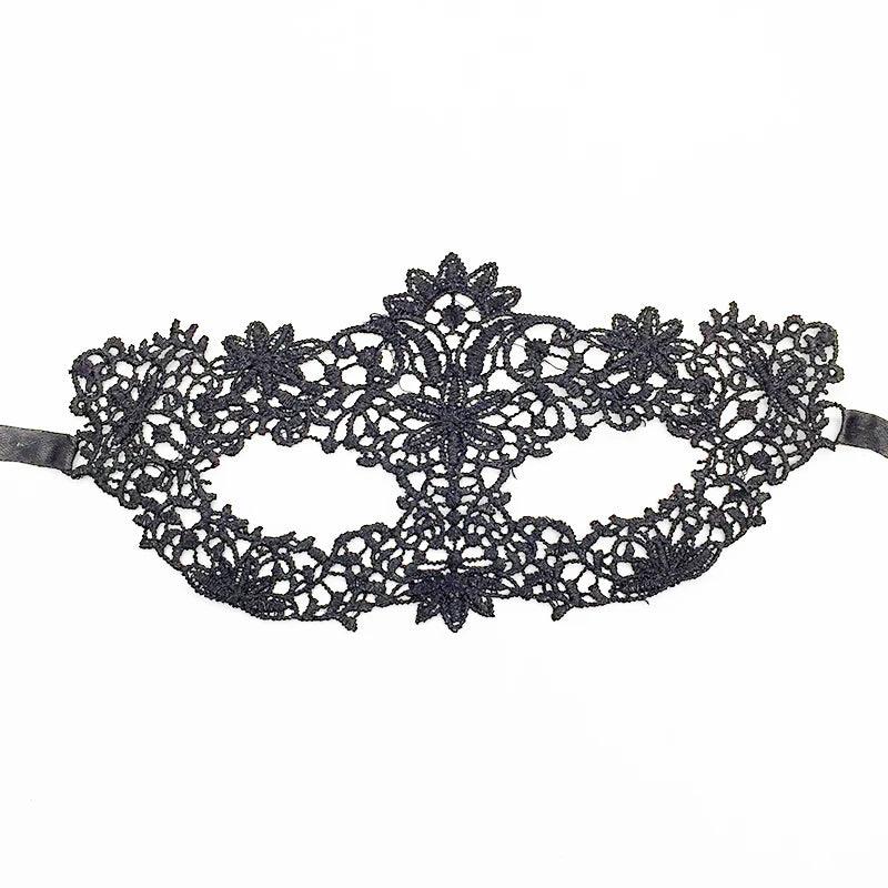 Luxury Women's Black Intricate Lace Venetian Masquerade Ball Mask - Lovez Aqua© - 