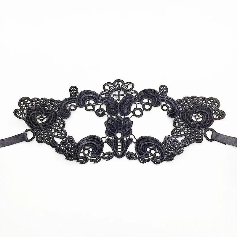 Luxury Women's Black Intricate Lace Venetian Masquerade Ball Mask - Lovez Aqua© - 