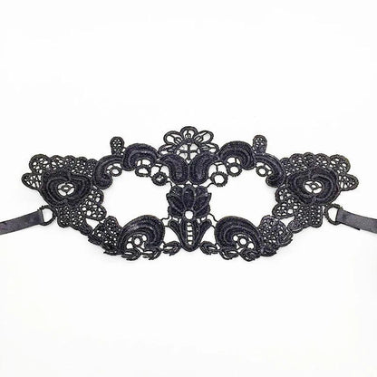 Luxury Women's Black Intricate Lace Venetian Masquerade Ball Mask - Lovez Aqua© - 