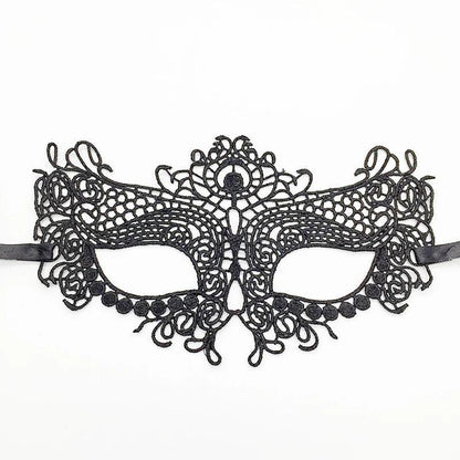 Luxury Women's Black Intricate Lace Venetian Masquerade Ball Mask - Lovez Aqua© - 