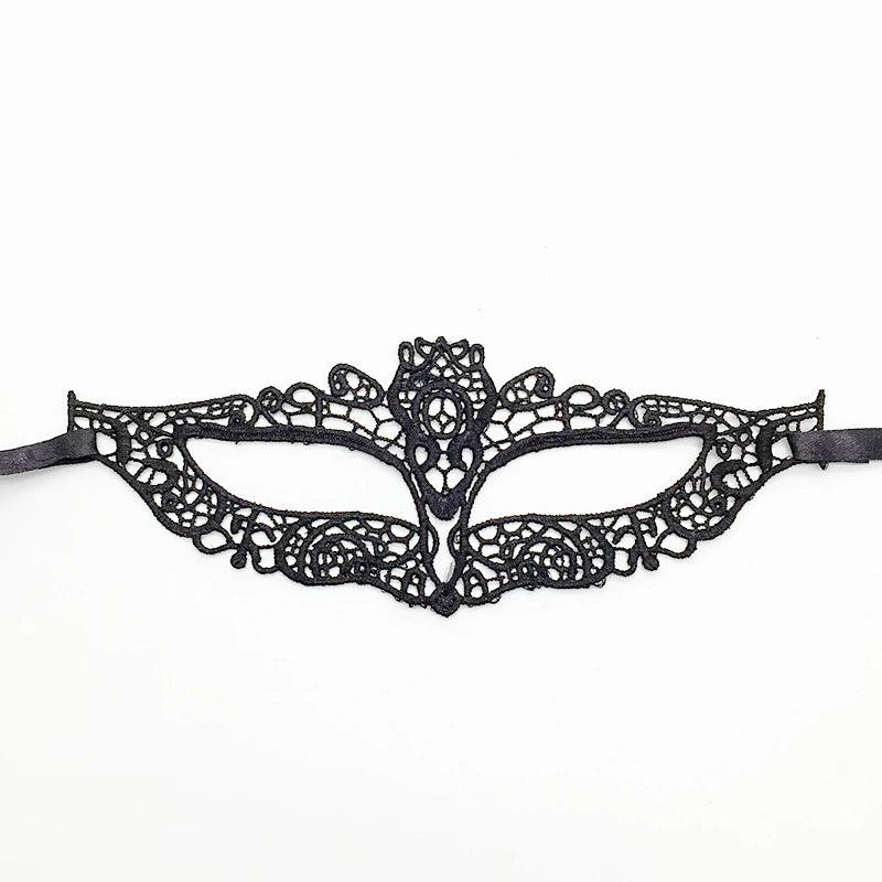 Luxury Women's Black Intricate Lace Venetian Masquerade Ball Mask - Lovez Aqua© - 