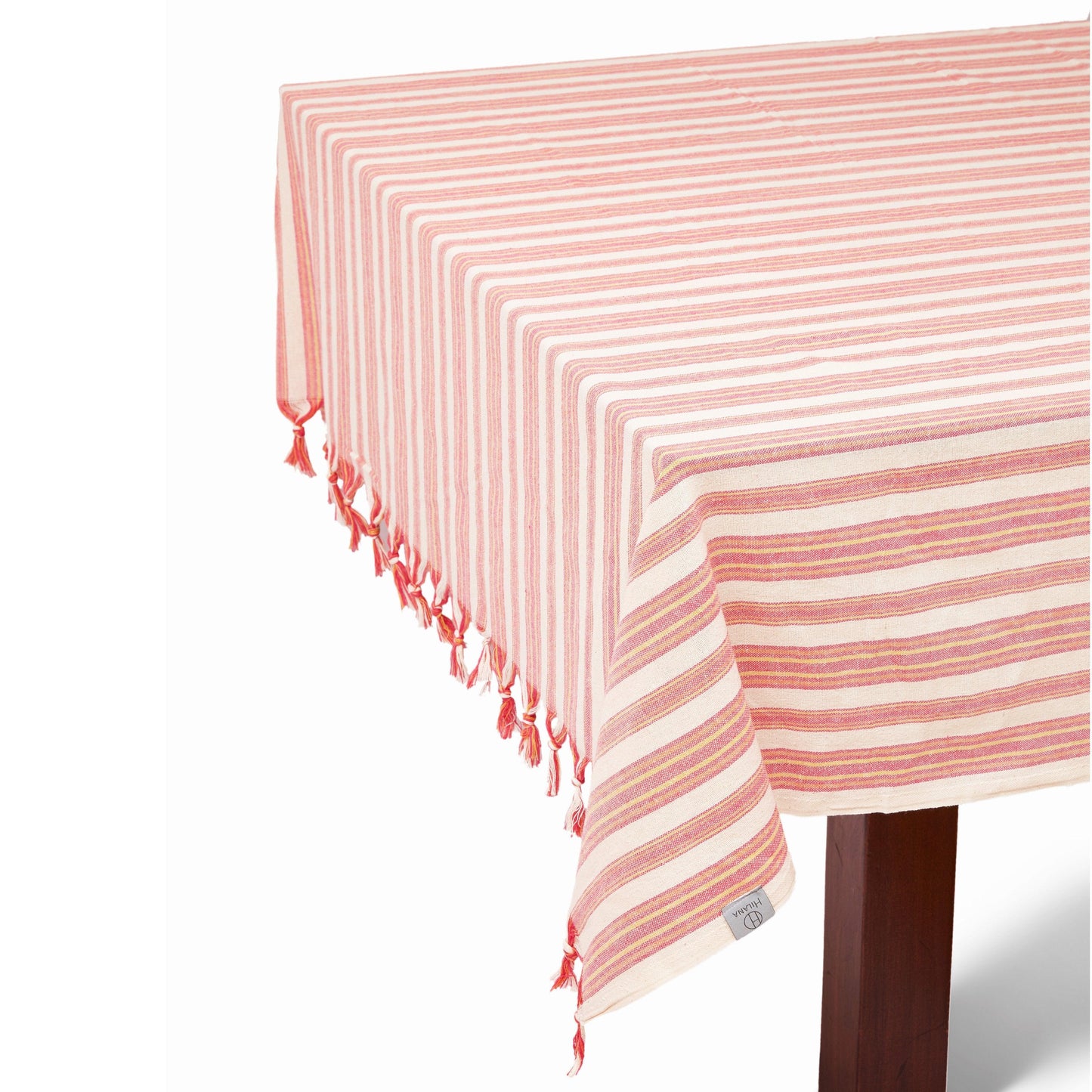 Magenta Striped Cotton Tablecloth Set - Lovez Aqua© - 