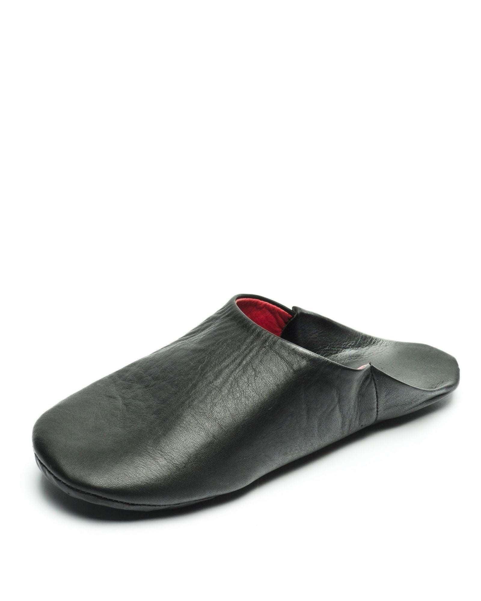 Men's Bohemian Chic Black Cherry Leather Slippers - Lovez Aqua© - men's casual shoes, men's shoes