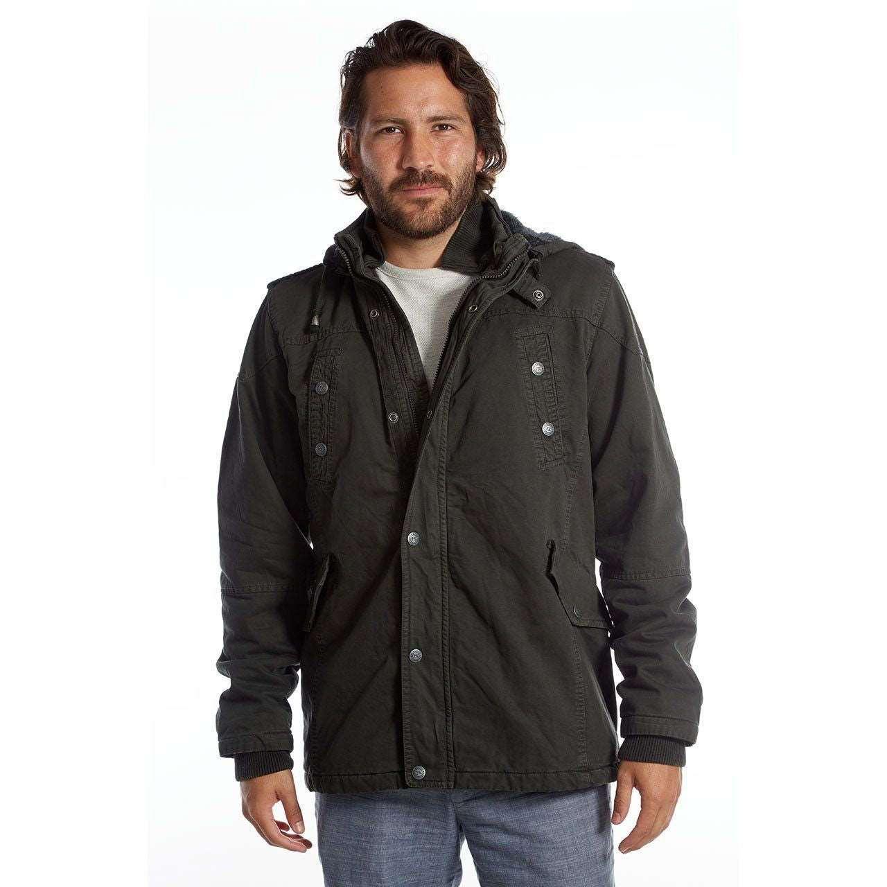 Men's Dark Charcoal Long Cotton Outdoor Rain Jacket - Lovez Aqua© - jackets, jackets & coats, men's clothing