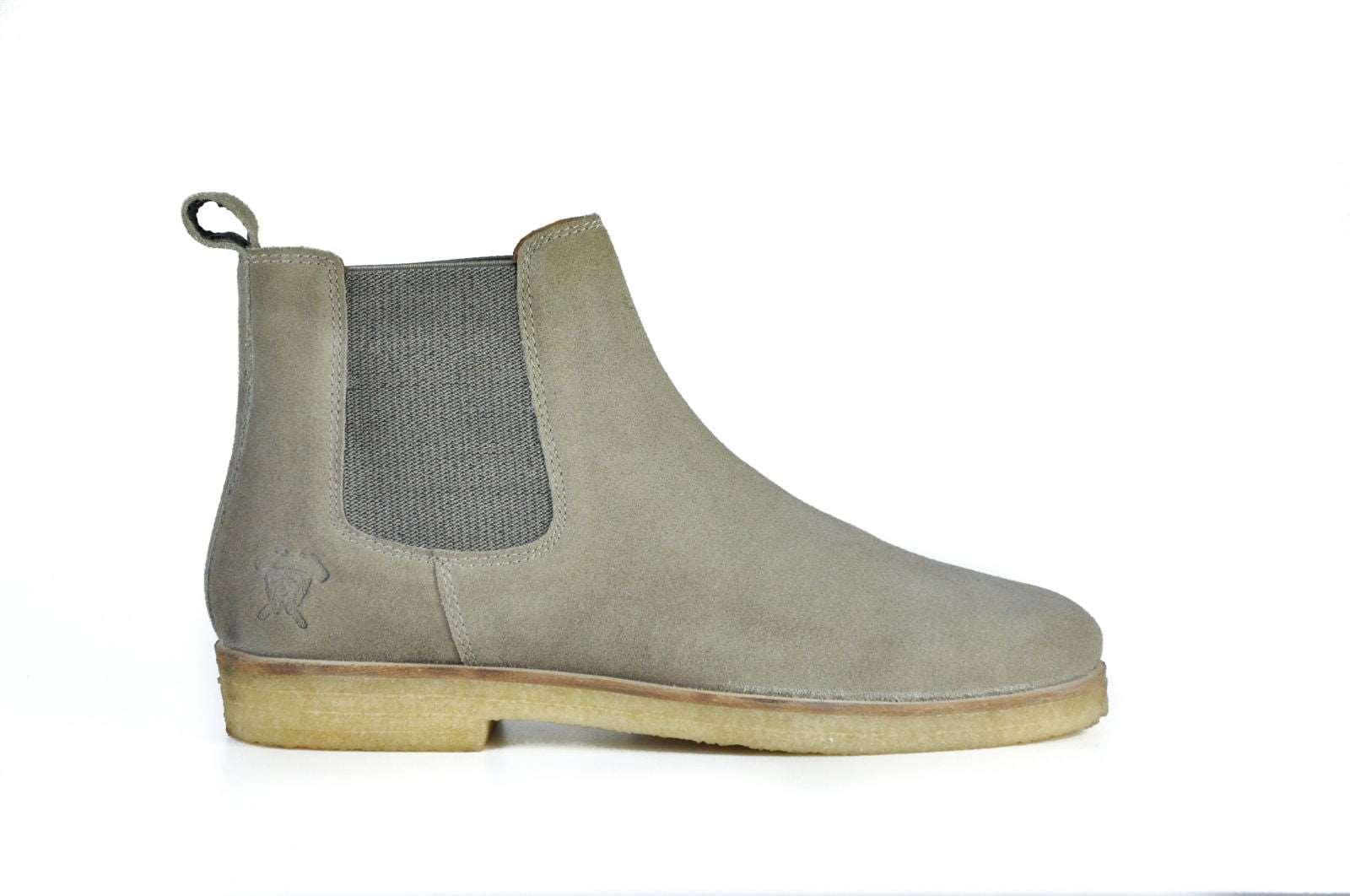 Men's Light Gray Suede Chelsea Boots - Lovez Aqua© - boot, men's boots