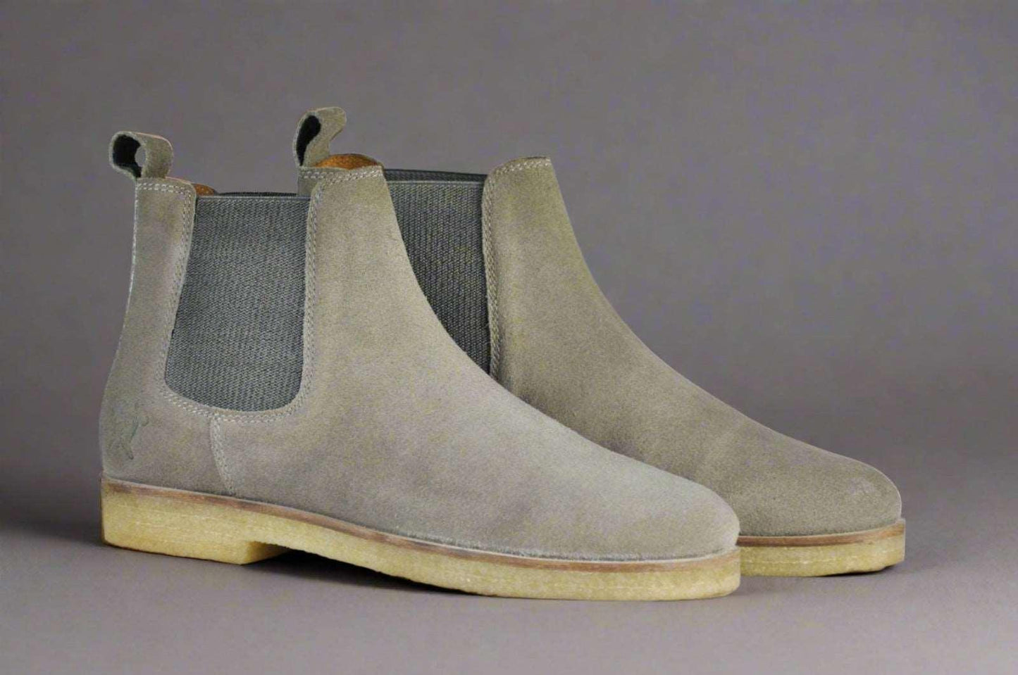 Men's Light Gray Suede Chelsea Boots - Lovez Aqua© - boot, men's boots