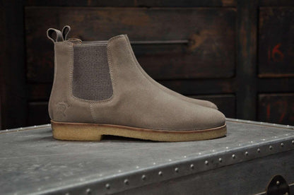 Men's Light Gray Suede Chelsea Boots - Lovez Aqua© - boot, men's boots