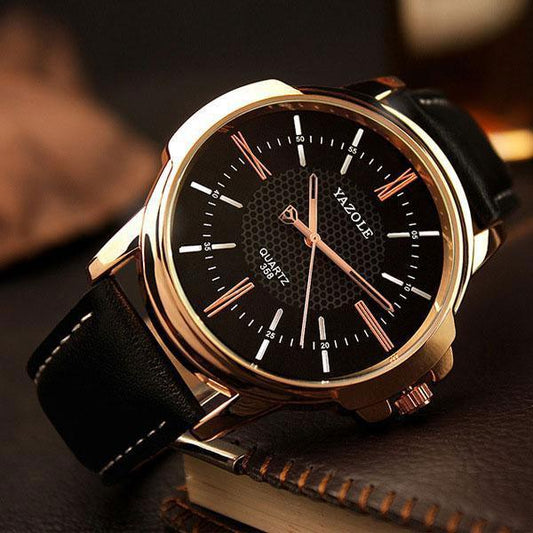 Men's Rose Gold Quartz Sleek Business Style Watch - Lovez Aqua© - men's watches, watc, watches